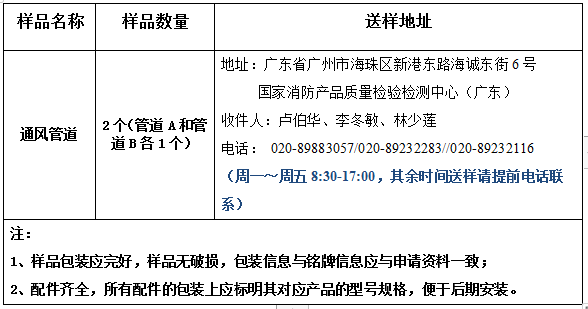 通風管道類產(chǎn)品型式檢驗業(yè)務受理辦理指南（廣東所）