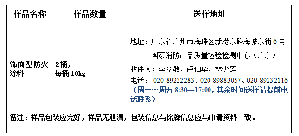 飾面型防火涂料產(chǎn)品認證型式試驗業(yè)務(wù)辦理指南（廣東所）