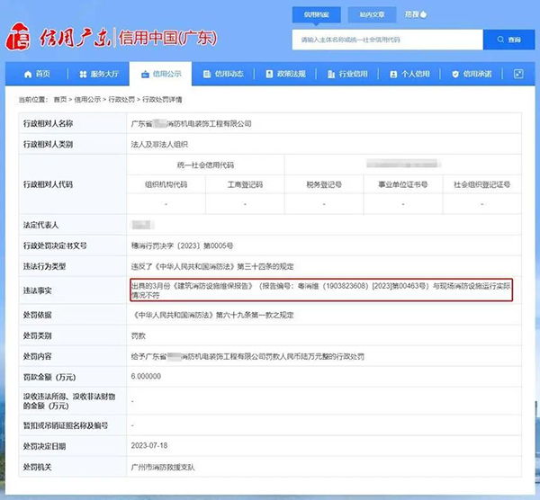 分別被罰6萬、5.3萬！消防維保報(bào)告與現(xiàn)場(chǎng)實(shí)際情況不符
